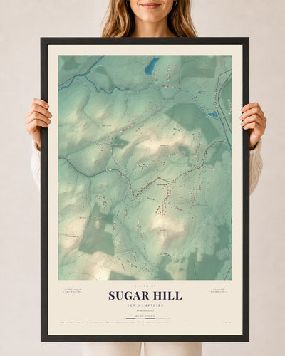 NH Current Atlas 2026 | Sugar Hill | 24" x 36" | W/ Black Ayous Wood Frame
