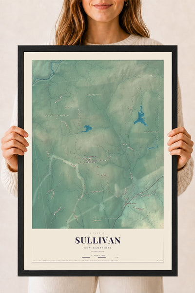 NH Current Atlas 2026 | Sullivan | 18" x 24" | W/ Black Ayous Wood Frame
