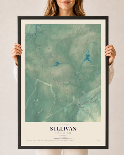 NH Current Atlas 2026 | Sullivan | 24" x 36" | W/ Black Ayous Wood Frame