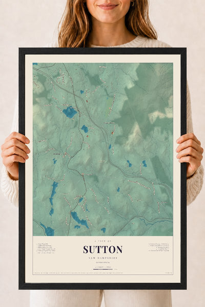 NH Current Atlas 2026 | Sutton | 18" x 24" | W/ Black Ayous Wood Frame
