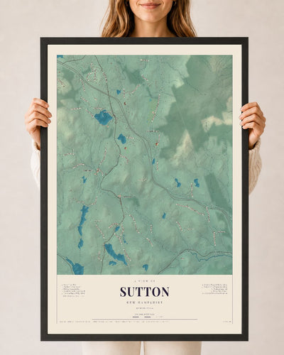 NH Current Atlas 2026 | Sutton | 24" x 36" | W/ Black Ayous Wood Frame