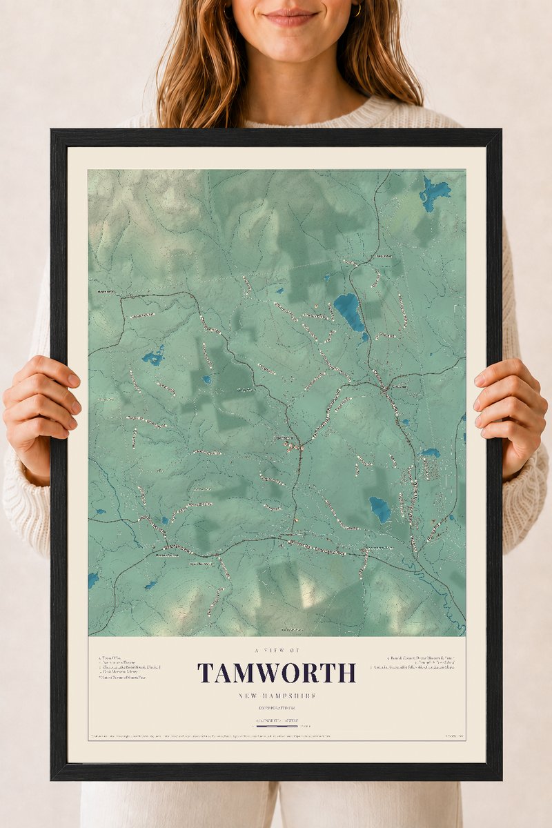 NH Current Atlas 2026 | Tamworth | 18" x 24" | W/ Black Ayous Wood Frame