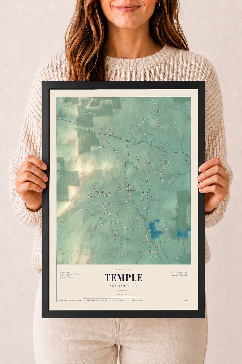 NH Current Atlas 2026 | Temple | 12" x 18" | W/ Black Ayous Wood Frame