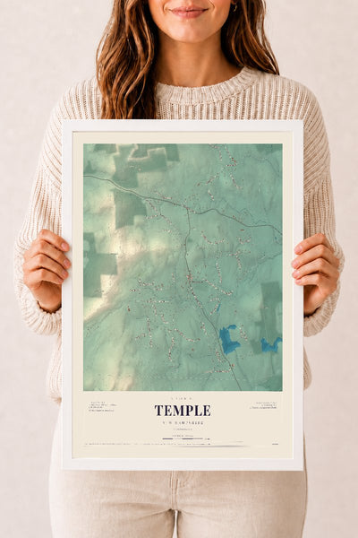 NH Current Atlas 2026 | Temple | 12" x 18" | W/ White Ayous Wood Frame