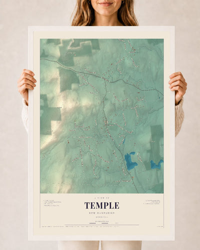 NH Current Atlas 2026 | Temple | 24" x 36" | W/ White Ayous Wood Frame