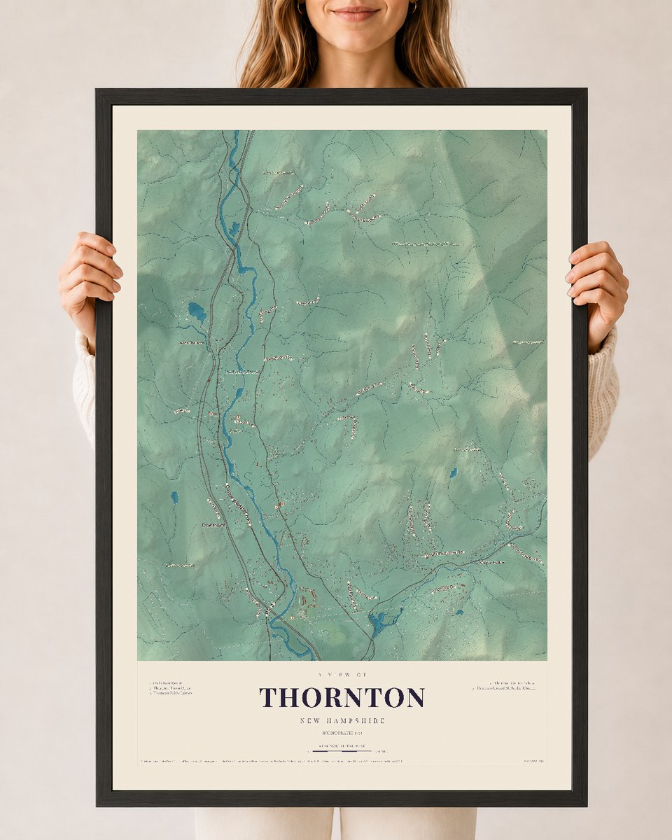 NH Current Atlas 2026 | Thornton | 24" x 36" | W/ Black Ayous Wood Frame