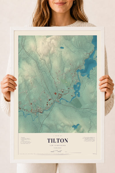 NH Current Atlas 2026 | Tilton | 18" x 24" | W/ White Ayous Wood Frame