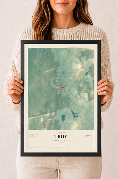 NH Current Atlas 2026 | Troy | 12" x 18" | W/ Black Ayous Wood Frame