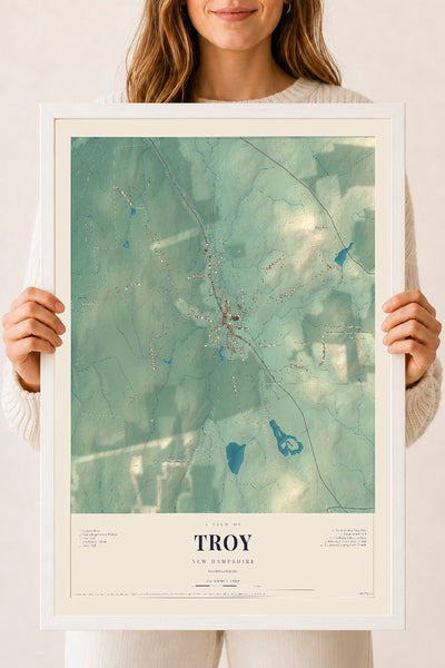 NH Current Atlas 2026 | Troy | 18" x 24" | W/ White Ayous Wood Frame