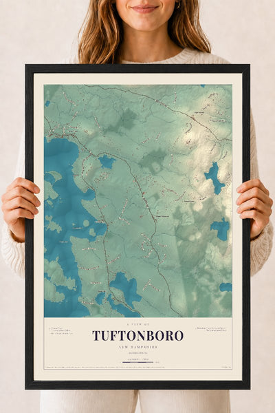 NH Current Atlas 2026 | Tuftonboro | 18" x 24" | W/ Black Ayous Wood Frame