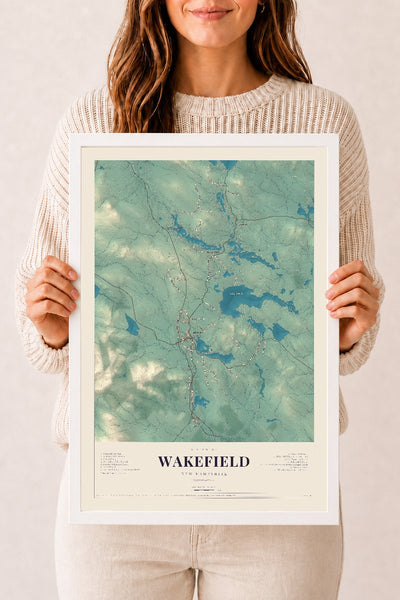 NH Current Atlas 2026 | Wakefield | 12" x 18" | W/ White Ayous Wood Frame