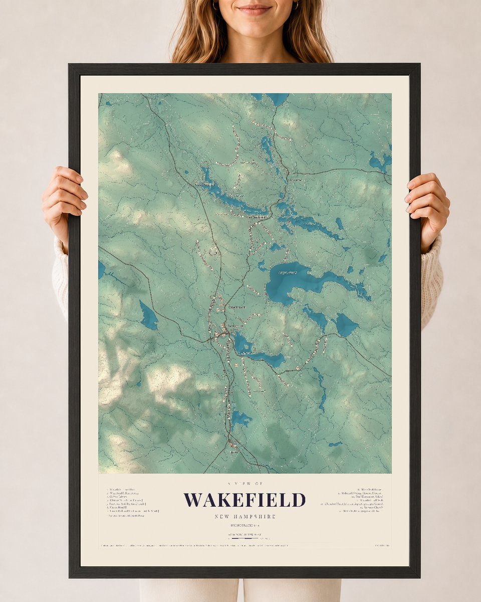 NH Current Atlas 2026 | Wakefield | 24" x 36" | W/ Black Ayous Wood Frame