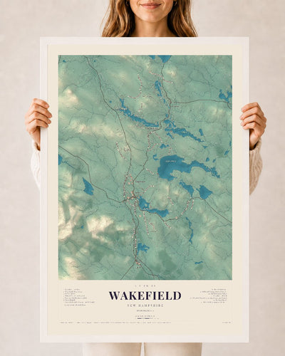 NH Current Atlas 2026 | Wakefield | 24" x 36" | W/ White Ayous Wood Frame