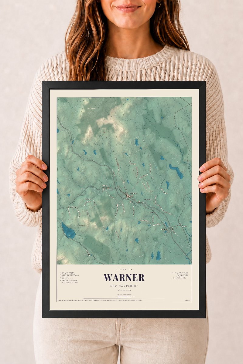 NH Current Atlas 2026 | Warner | 12" x 18" | W/ Black Ayous Wood Frame