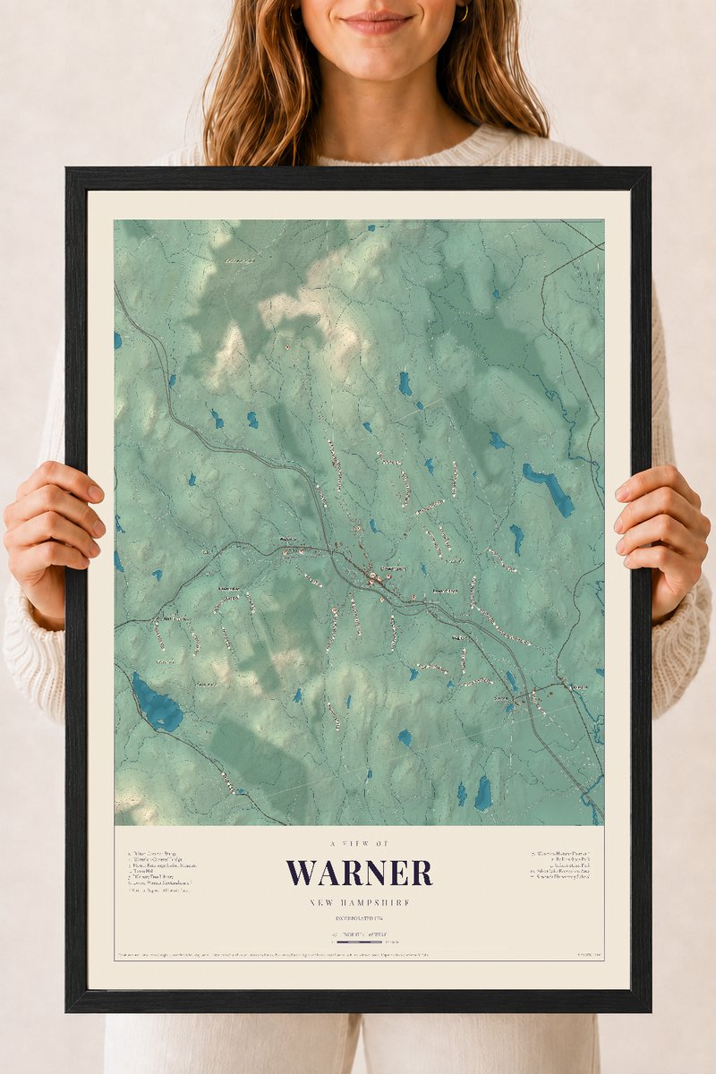NH Current Atlas 2026 | Warner | 18" x 24" | W/ Black Ayous Wood Frame