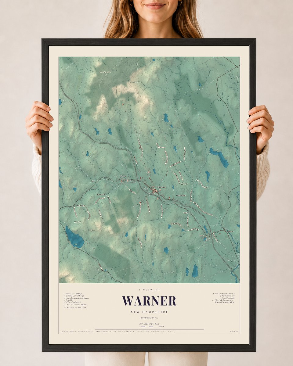 NH Current Atlas 2026 | Warner | 24" x 36" | W/ Black Ayous Wood Frame