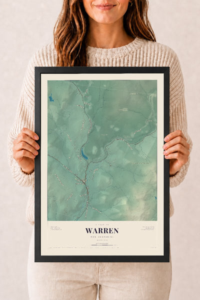 NH Current Atlas 2026 | Warren | 12" x 18" | W/ Black Ayous Wood Frame