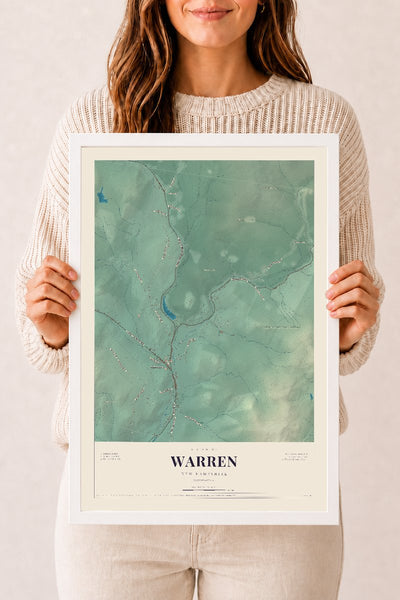 NH Current Atlas 2026 | Warren | 12" x 18" | W/ White Ayous Wood Frame