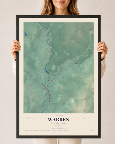 NH Current Atlas 2026 | Warren | 24" x 36" | W/ Black Ayous Wood Frame