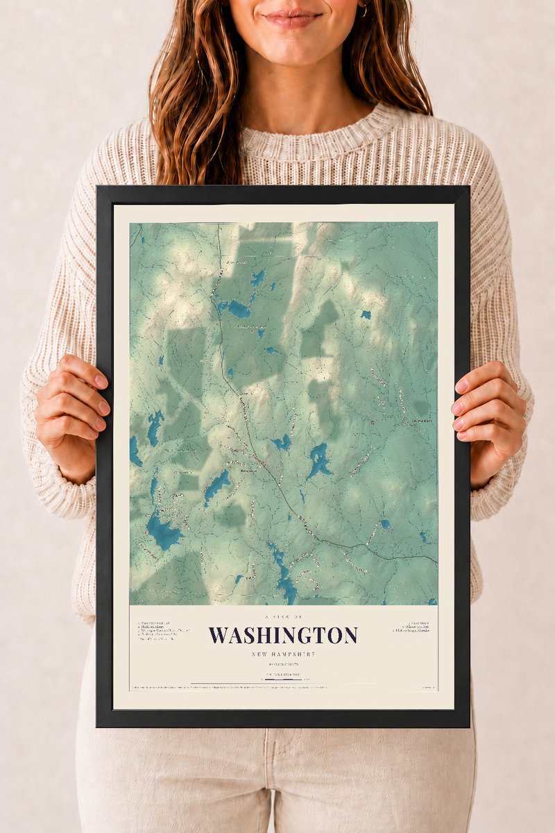 NH Current Atlas 2026 | Washington | 12" x 18" | W/ Black Ayous Wood Frame