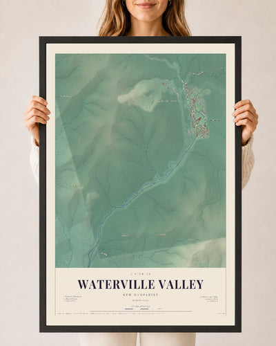 NH Current Atlas 2026 | Waterville Valley | 24" x 36" | W/ Black Ayous Wood Frame