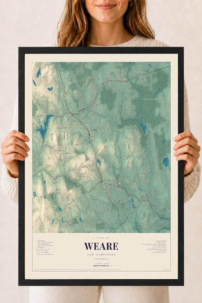 NH Current Atlas 2026 | Weare | 18" x 24" | W/ Black Ayous Wood Frame
