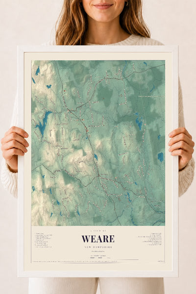 NH Current Atlas 2026 | Weare | 18" x 24" | W/ White Ayous Wood Frame