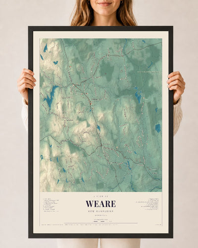 NH Current Atlas 2026 | Weare | 24" x 36" | W/ Black Ayous Wood Frame