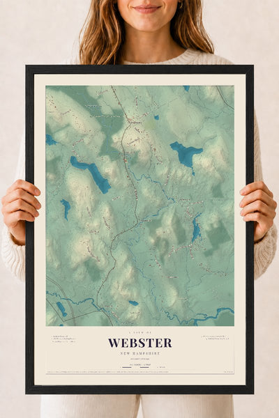 NH Current Atlas 2026 | Webster | 18" x 24" | W/ Black Ayous Wood Frame