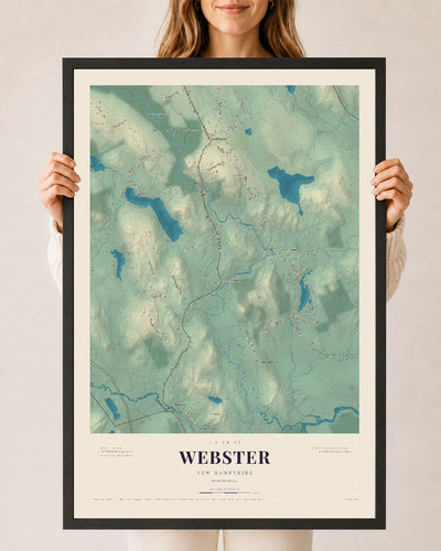NH Current Atlas 2026 | Webster | 24" x 36" | W/ Black Ayous Wood Frame