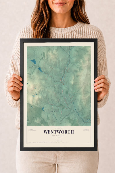 NH Current Atlas 2026 | Wentworth | 12" x 18" | W/ Black Ayous Wood Frame