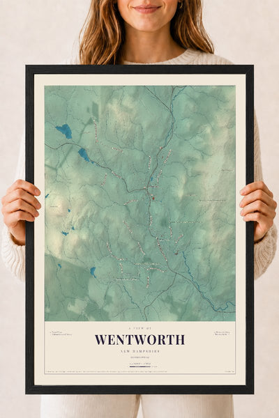 NH Current Atlas 2026 | Wentworth | 18" x 24" | W/ Black Ayous Wood Frame