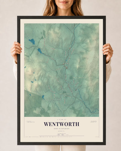 NH Current Atlas 2026 | Wentworth | 24" x 36" | W/ Black Ayous Wood Frame