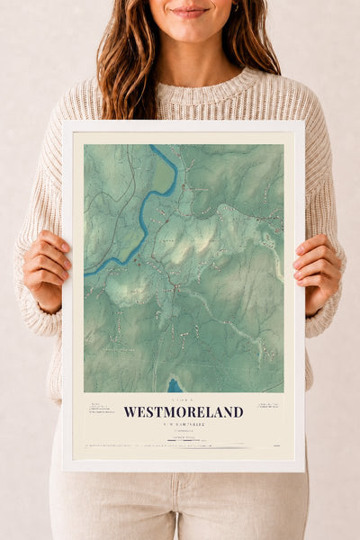 NH Current Atlas 2026 | Westmoreland | 12" x 18" | W/ White Ayous Wood Frame