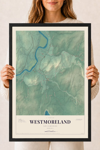 NH Current Atlas 2026 | Westmoreland | 18" x 24" | W/ Black Ayous Wood Frame