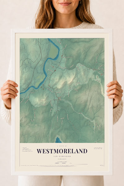 NH Current Atlas 2026 | Westmoreland | 18" x 24" | W/ White Ayous Wood Frame
