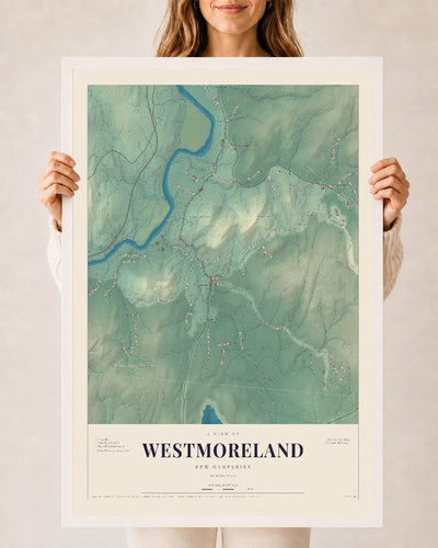 NH Current Atlas 2026 | Westmoreland | 24" x 36" | W/ White Ayous Wood Frame