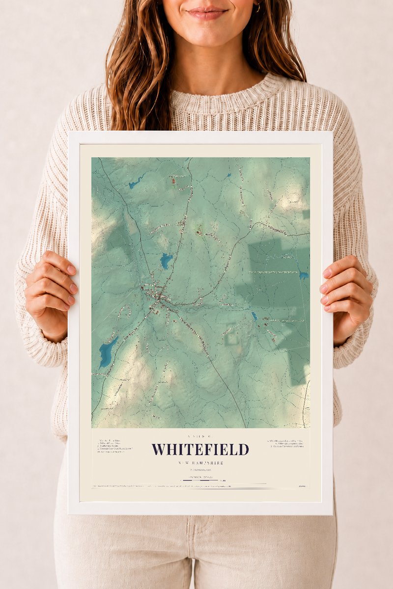 NH Current Atlas 2026 | Whitefield | 12" x 18" | W/ White Ayous Wood Frame