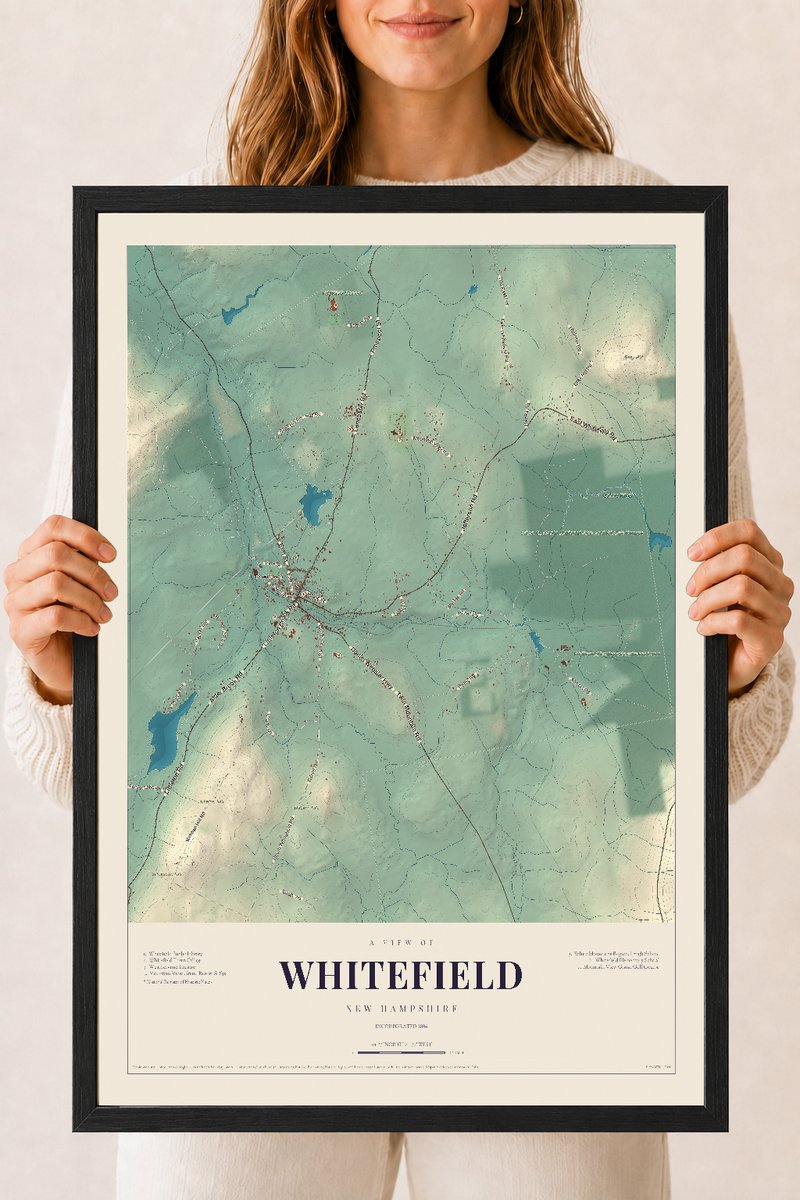 NH Current Atlas 2026 | Whitefield | 18" x 24" | W/ Black Ayous Wood Frame