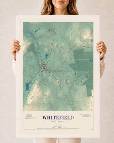 NH Current Atlas 2026 | Whitefield | 24" x 36" | W/ White Ayous Wood Frame