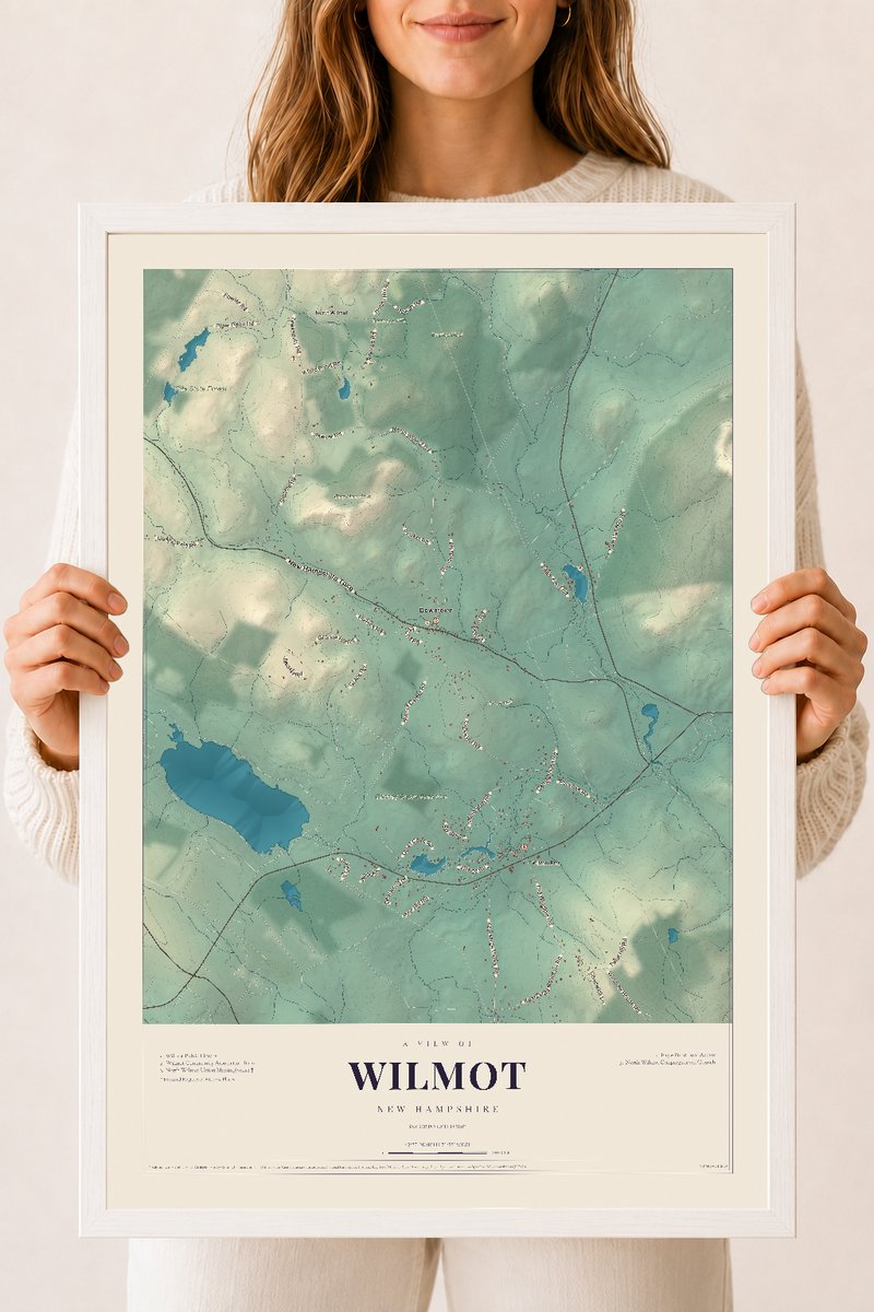 NH Current Atlas 2026 | Wilmot | 18" x 24" | W/ White Ayous Wood Frame