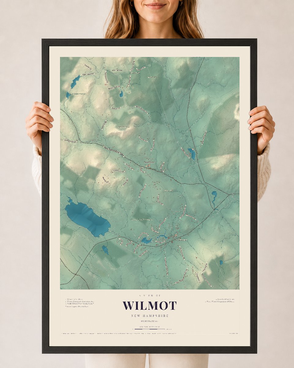 NH Current Atlas 2026 | Wilmot | 24" x 36" | W/ Black Ayous Wood Frame