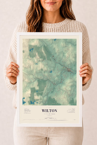 NH Current Atlas 2026 | Wilton | 12" x 18" | W/ White Ayous Wood Frame