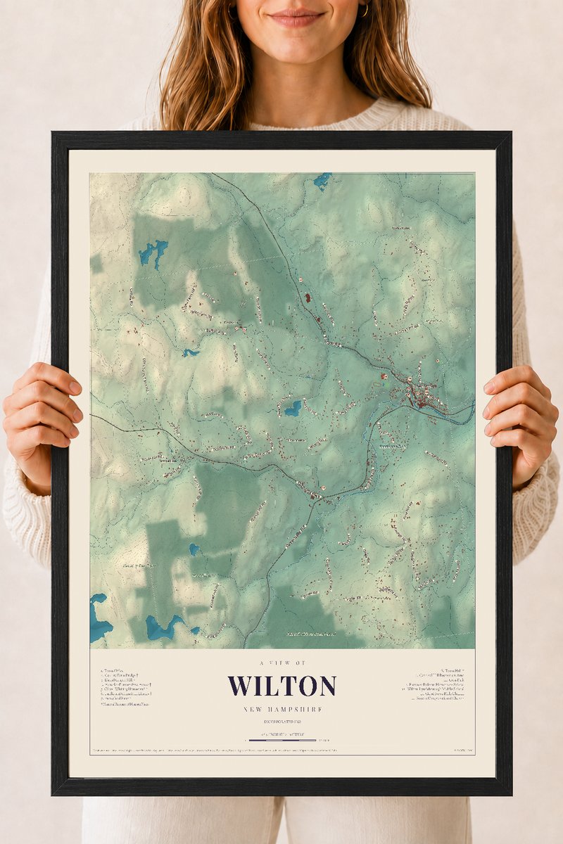 NH Current Atlas 2026 | Wilton | 18" x 24" | W/ Black Ayous Wood Frame