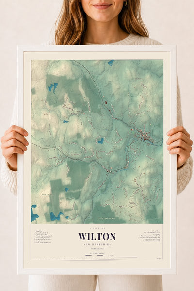 NH Current Atlas 2026 | Wilton | 18" x 24" | W/ White Ayous Wood Frame