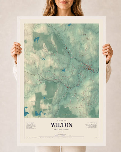 NH Current Atlas 2026 | Wilton | 24" x 36" | W/ White Ayous Wood Frame