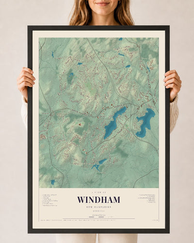 NH Current Atlas 2026 | Windham | 24" x 36" | W/ Black Ayous Wood Frame