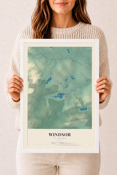 NH Current Atlas 2026 | Windsor | 12" x 18" | W/ White Ayous Wood Frame