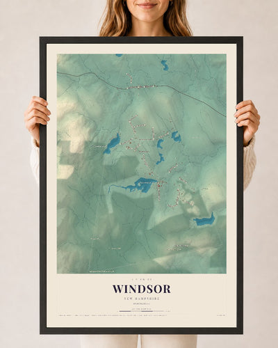 NH Current Atlas 2026 | Windsor | 24" x 36" | W/ Black Ayous Wood Frame