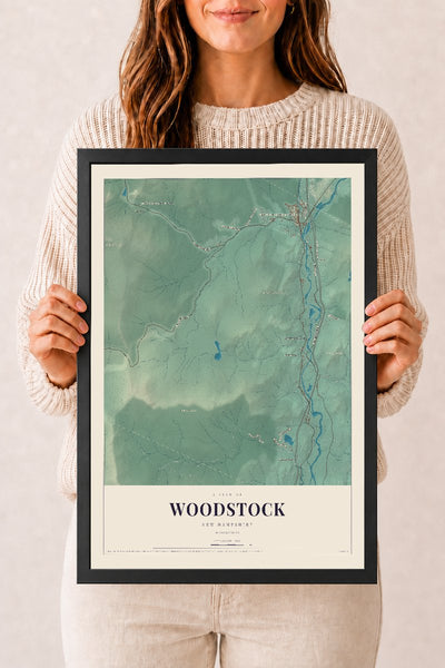 NH Current Atlas 2026 | Woodstock | 12" x 18" | W/ Black Ayous Wood Frame